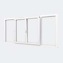 Fenêtre PVC gamme Confort 2 vantaux dont 1 oscillo-battant 2 fixes  ouvert