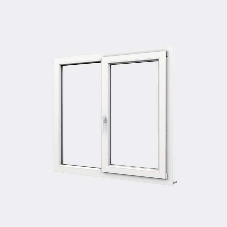 Fenêtre PVC gamme Confort 1 vantail oscillo-battant 1 fixe  fermé