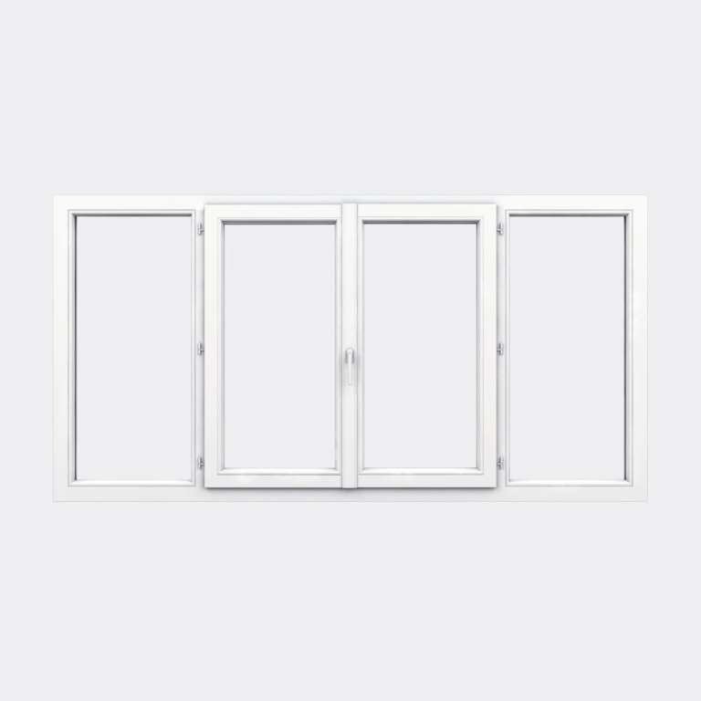 Fenêtre PVC gamme Design 2 vantaux ouverture à la française 2 fixes fermé