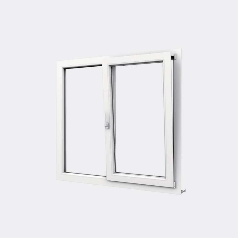Fenêtre PVC gamme Design 1 vantail oscillo-battant 1 fixe  ouvert