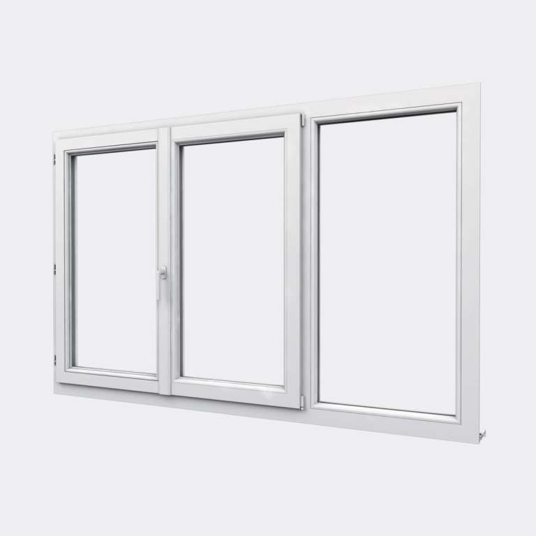 Fenêtre PVC gamme Design 2 vantaux dont 1 oscillo-battant 1 fixe  fermé