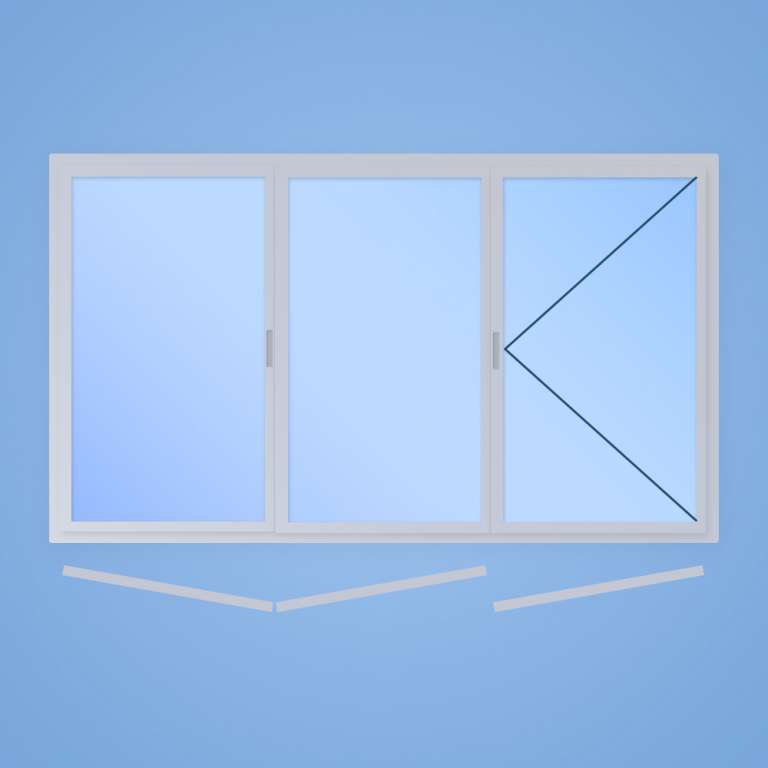 Porte pliante ALU 3 vantaux (2+1)