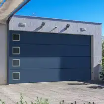 Porte de garage sectionnelle motorisée avec hublots