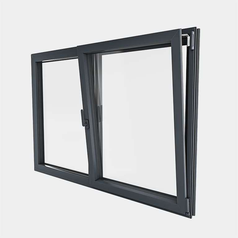 Fenêtre ALU gamme Titans+ 1 vantail oscillo-battant 1 fixe ouvert