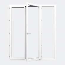 porte fenetre pvc 2 vantaux ouverture a la francaise 1 fixe sur mesure