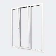 Porte Fenêtre PVC gamme Design 1 vantail oscillo-battant 2 fixes ouvert