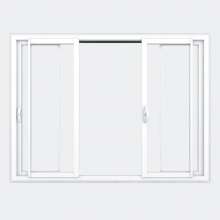 Baie coulissante PVC gamme Slide 4 vantaux 2 rails ouvert