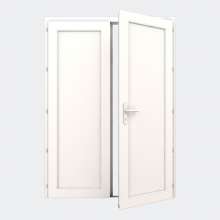 Porte de service pvc confort 2 vantaux blanc ral 9016