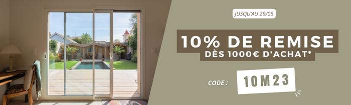 -10% dès 1000€ avec le code 10M23